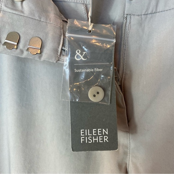 NEW Eileen Fisher Silver Slim Pants Small Sustainable Tencel Zip $208 - Picture 8 of 9